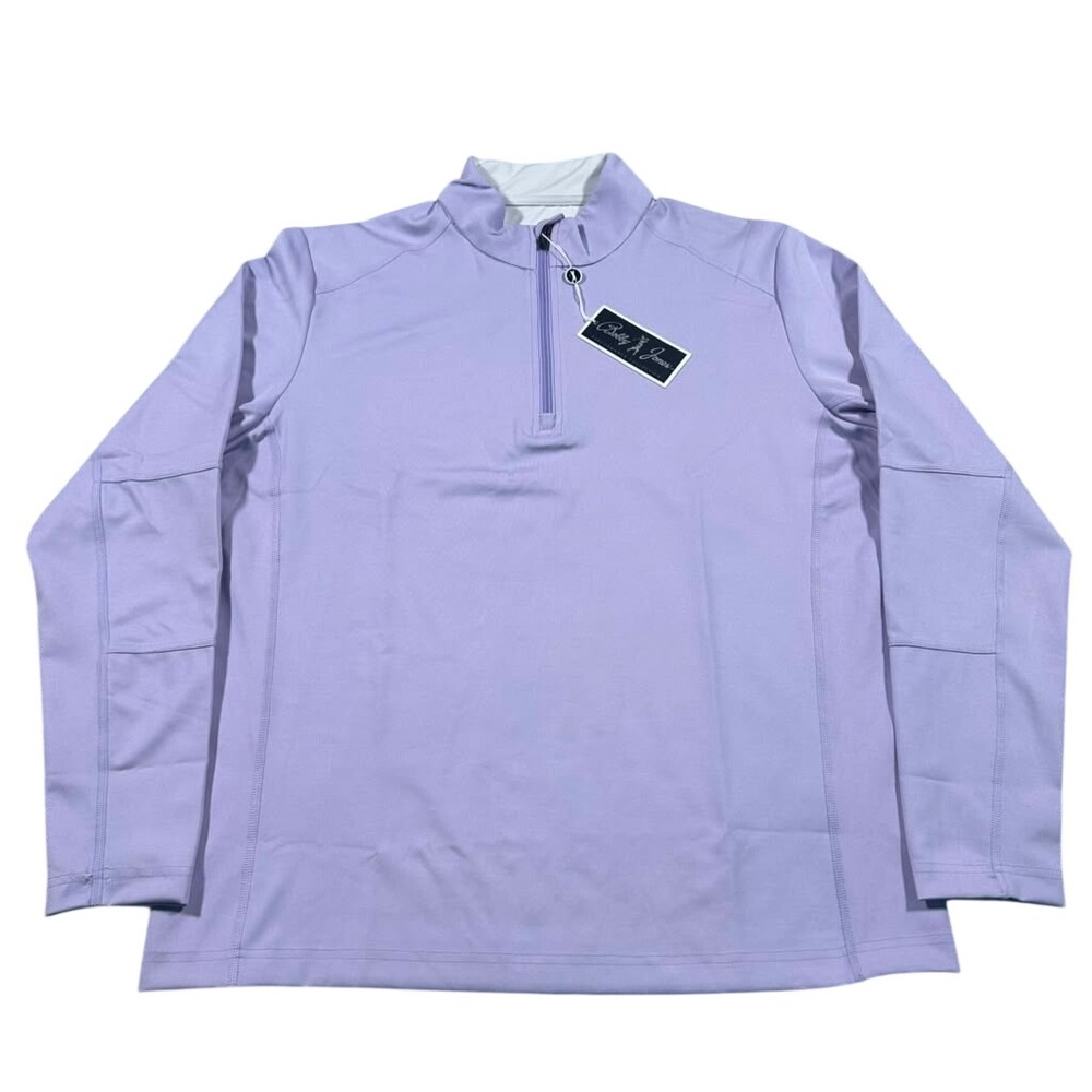 Bobby Jones Quarter Zip Pullover Mens M Lavender Performance Golf BJ480337 NEW